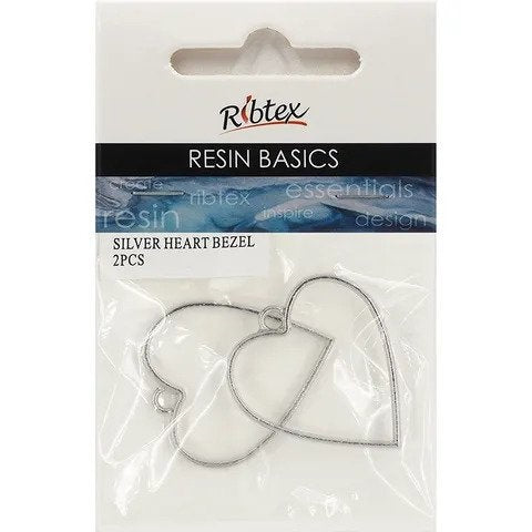 Ribtex UV Resin Bezel Heart - Pack of 2