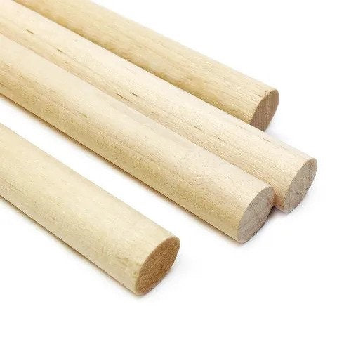 Arbee Wood Dowels 12x300mm Natural - Pack Of 4