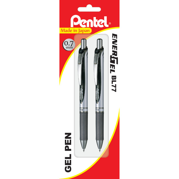 pentel energel ballpoint pen retractable deluxe pack of 2#Colour_BLACK