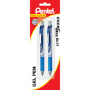 Pentel Energel Ballpoint Pens Retractable Deluxe Pack Of 2 Blue