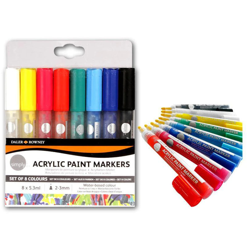 Daler Rowney Simply Acrylic Markers Set Of 8