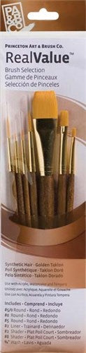 Princeton Art Brush Real Value Synthetic Golden Taklon Set Of 7 Art Brushes