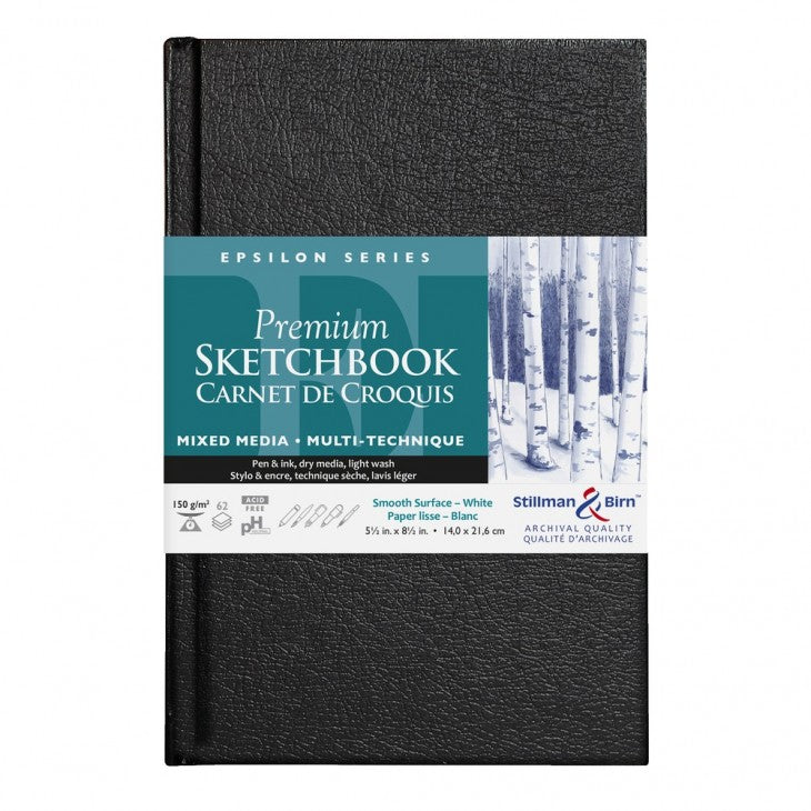 Stillman & Birn Epsilon Hardback Sketchbooks 150gsm White Plate 62 Sheets