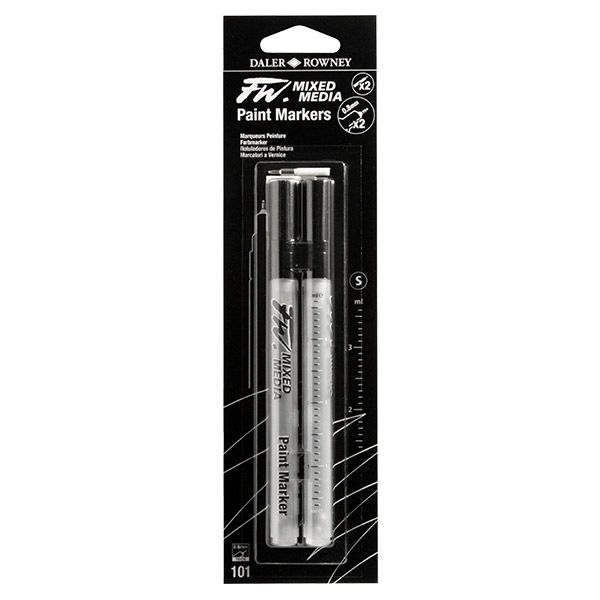 Daler Rowney Fw Mixed Media Technical Hard Point Paint Marker 0.8mm   Twin Pack
