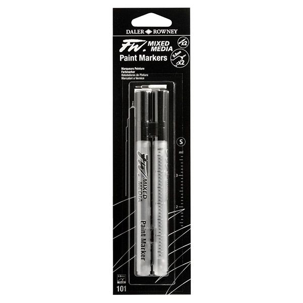 Daler Rowney FW Mixed Media Technical Hard Point Paint Marker 0.8mm   Twin Pack