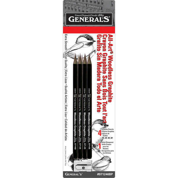 General Woodless Graphite Pencils Assorted Hb 2b 4b 6b