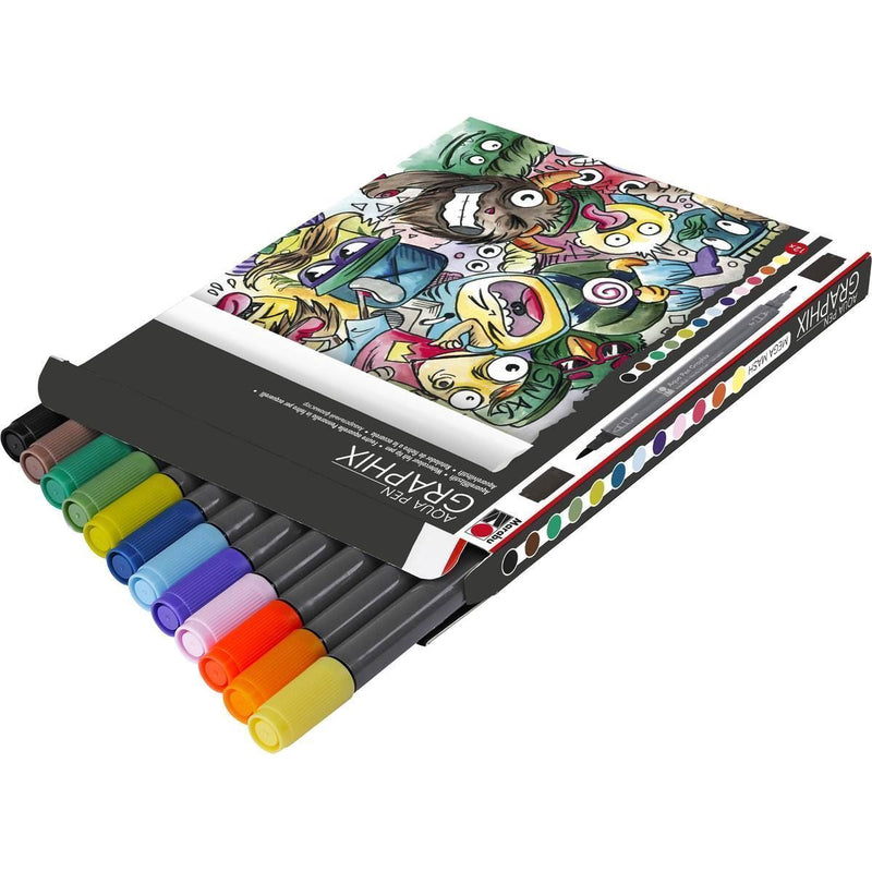 Marabu Aqua Pen Graphix Mega Mash Set fo 12