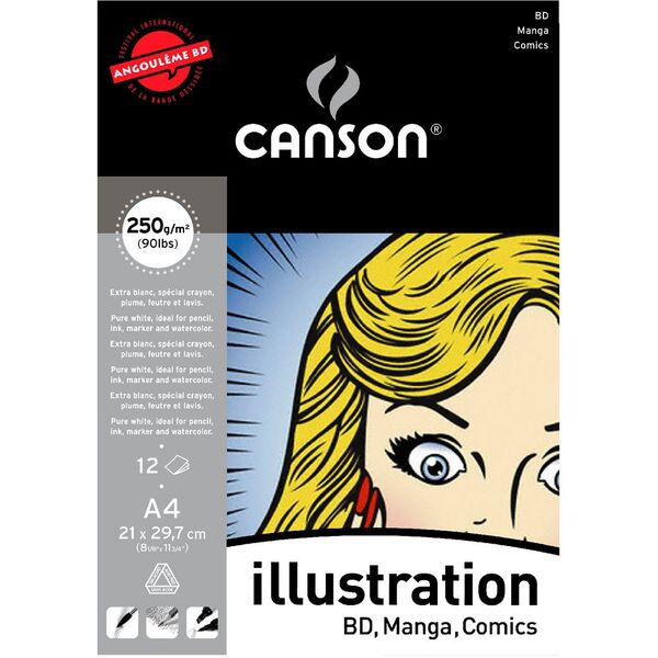 Canson Illustration Pad A4 250gsm 12 Sheets