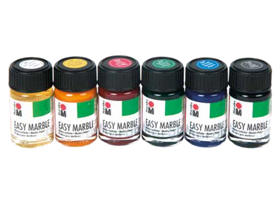 Marabu Easy Marble Solvent Based Paints Set Of 6