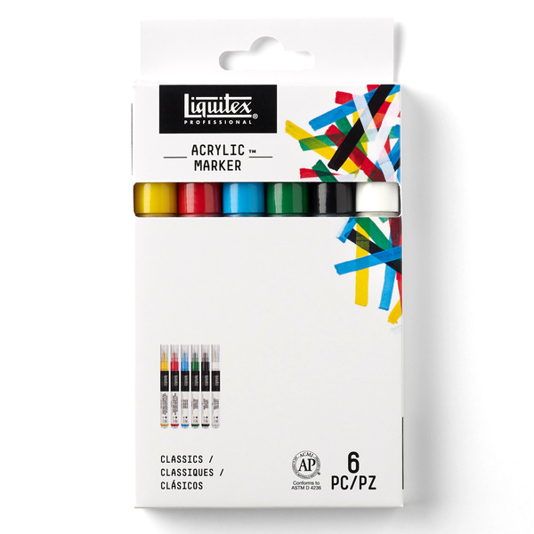 Liquitex Acrylic Marker 2-4mm Chisel Set Of 6