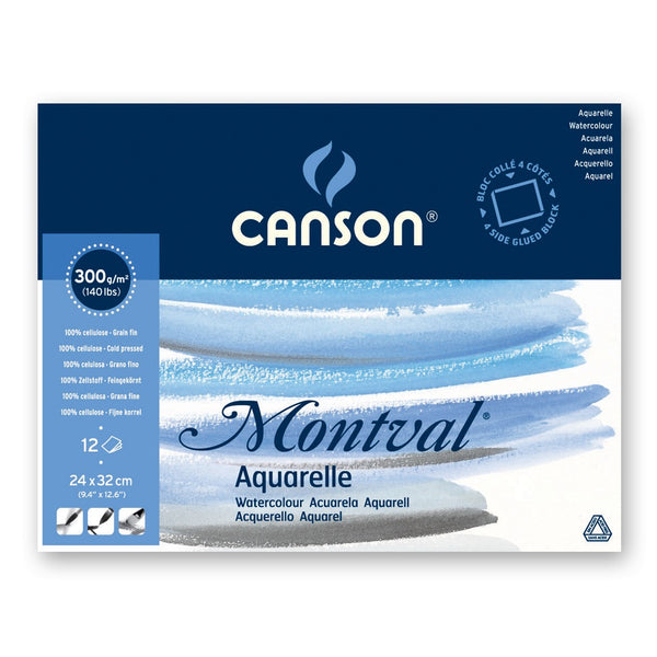 Canson Montval Cold Pressed 300gsm 12 Sheet Blocks